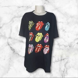 The Rolling Stones Blue Short Sleeve Tee Multi Tongues